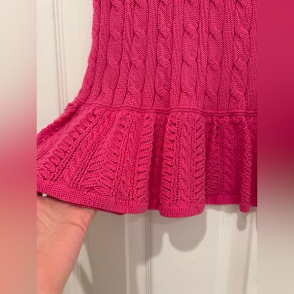 LA1. Ralph Lauren Pink Knit Girl’s Sweater Dress - Picture 2 of 6